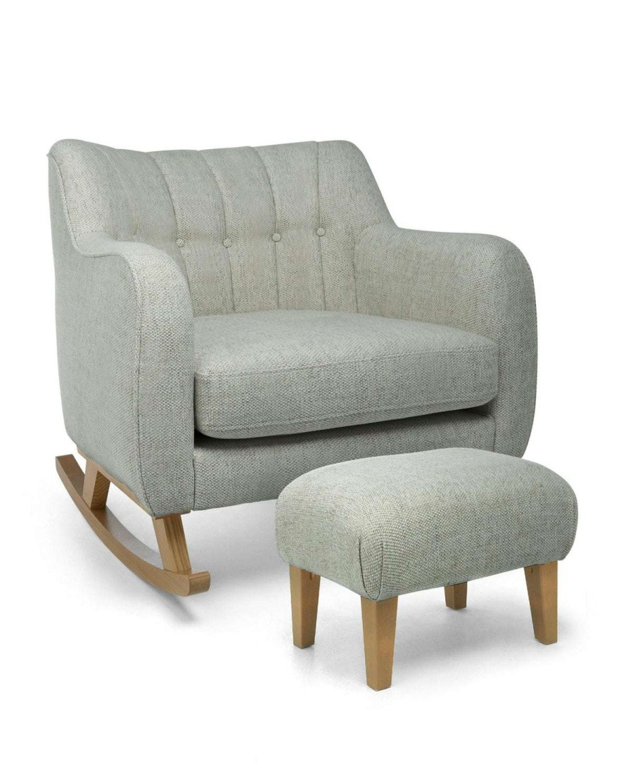 Hilston * | Hilston Cuddle Chair & Stool Set Dark Grey Textured Weave & Mid-Oak Tendy Style