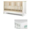 Nursery Furniture * | Harwell Cotbed Set With Premium Pocket Spring Mattress White/Natural Wholesale