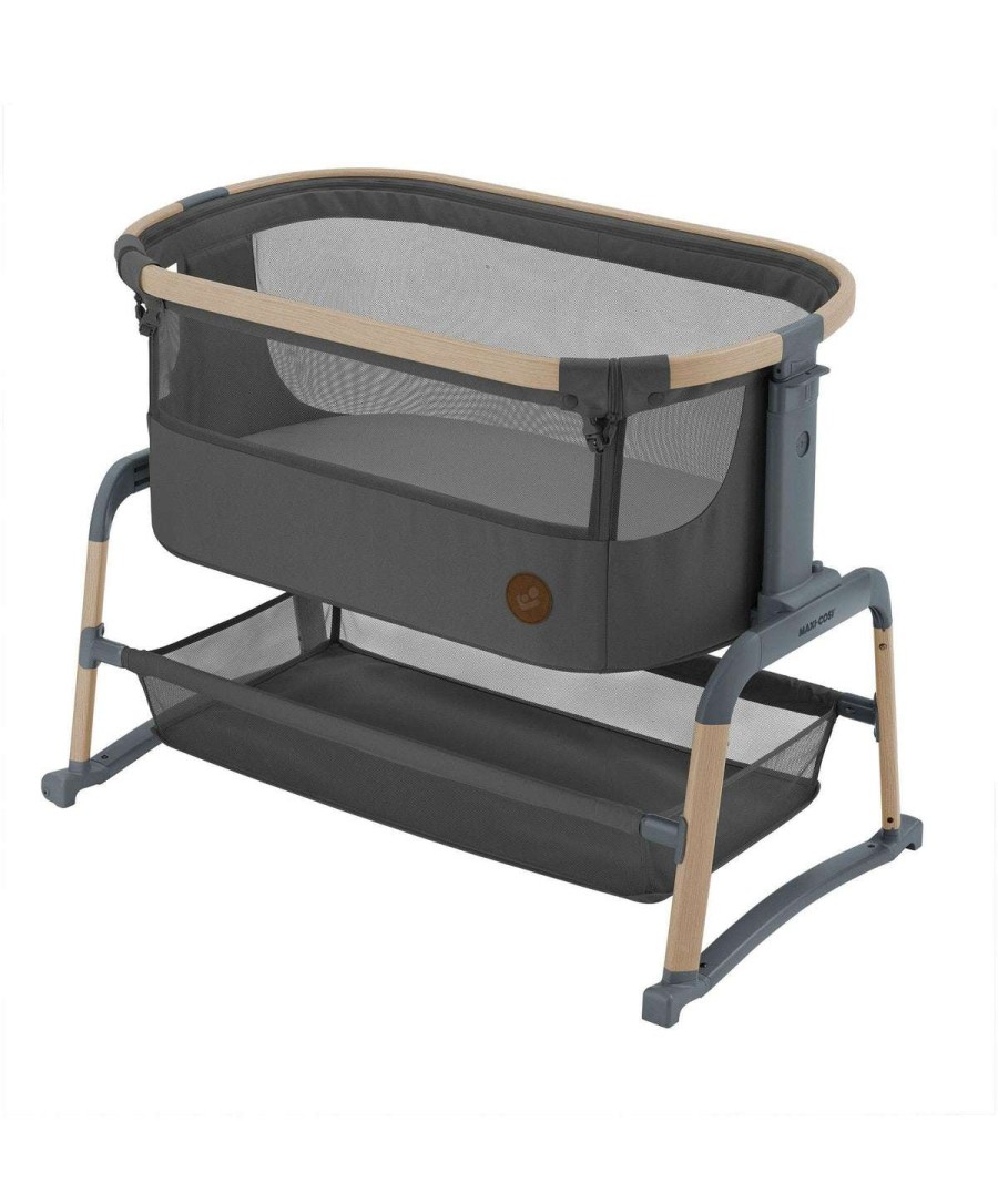 Nursery Furniture * | Maxi-Cosi Iora Air Bedside Crib Beyond Graphite Hot Selling