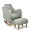 Nursery Furniture * | Bowdon Nursing Chair & Stool Set Dark Grey Textured Weave & Mid-Oak Special Style