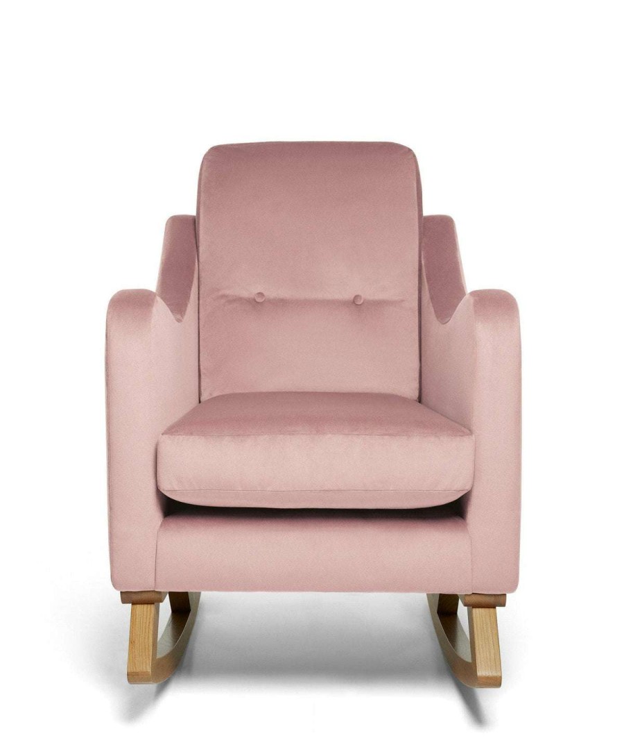 Nursery Furniture * | Bowdon Nursing Chair Blush Velvet Featured