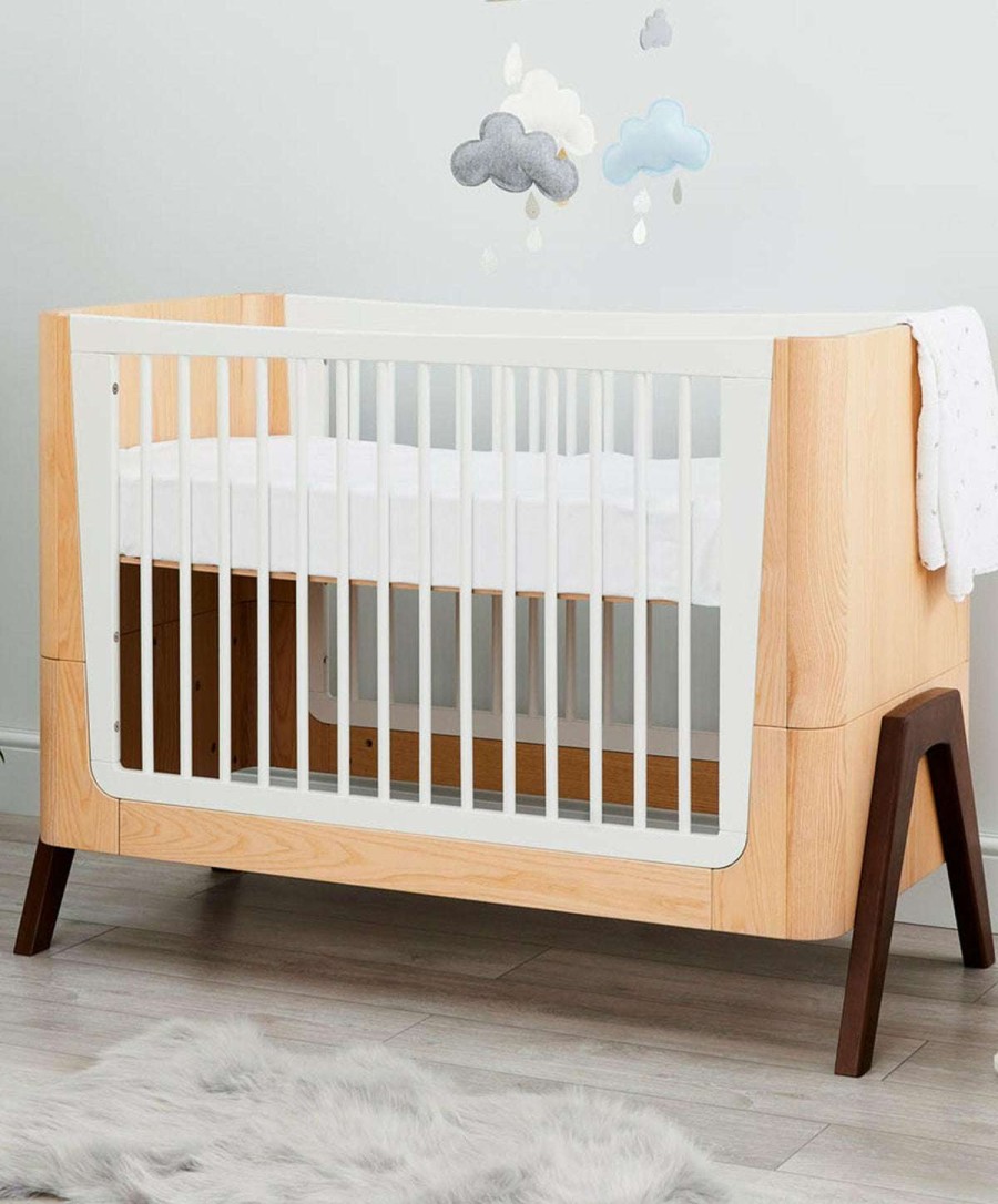 Nursery Furniture * | Gaia Baby Hera Cotbed Natural/Walnut Top Selling