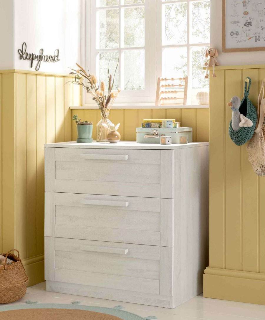 Furniture Collections * | Atlas 3 Drawer Dresser & Changing Unit Nimbus White Gift Selection