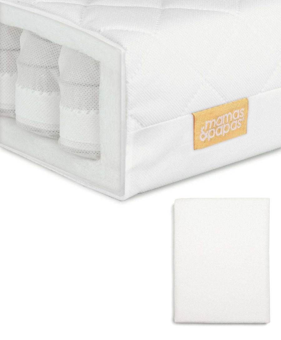 Baby Mattresses * | Essential Pocket Spring Cotbed Mattress & Anti-Allergy Mattress Protector Bundle Online Sales