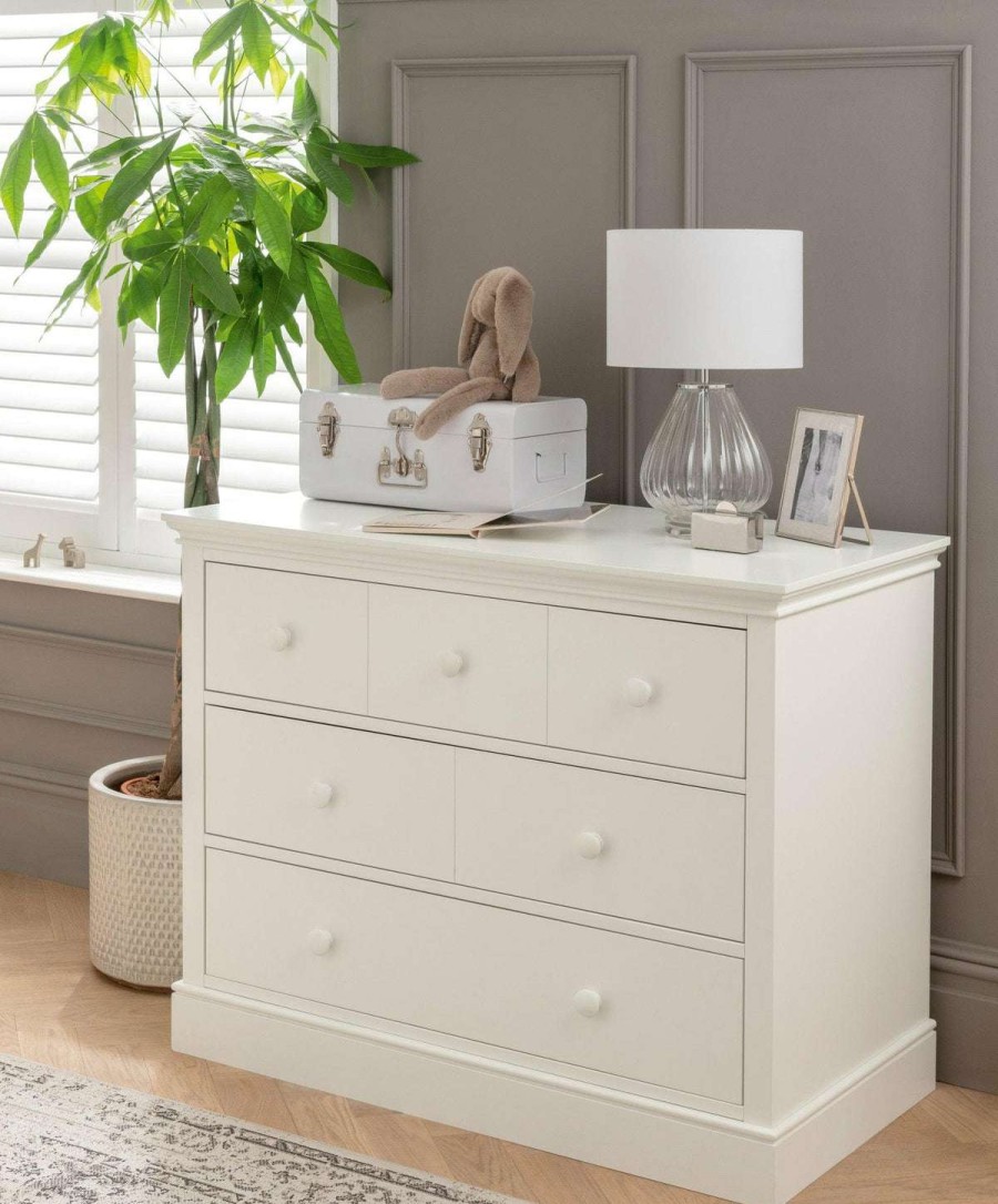 Furniture Collections * | Oxford Wooden 3 Drawer Dresser & Baby Changing Unit Pure White Exquisite Gifts