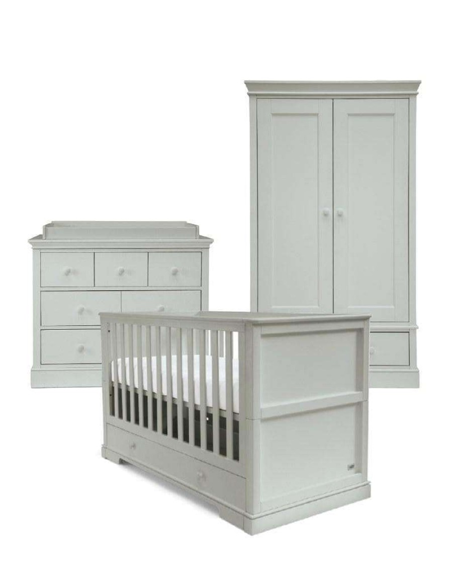 Furniture Collections * | Oxford 3 Piece Nursery Furniture Set With Cotbed, Dresser And Wardrobe Stone Grey Top Sell