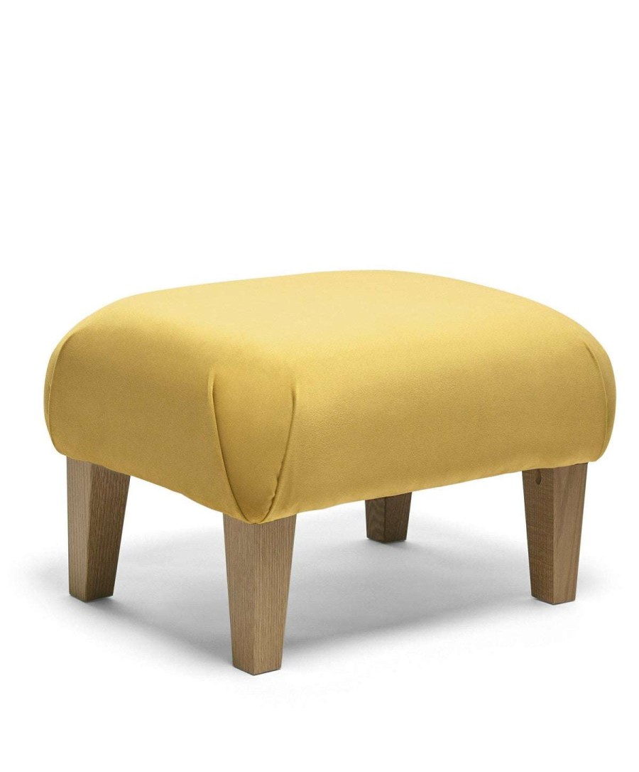 Nursery Furniture * | Nursery Footstool Mustard Velvet Hot Selling