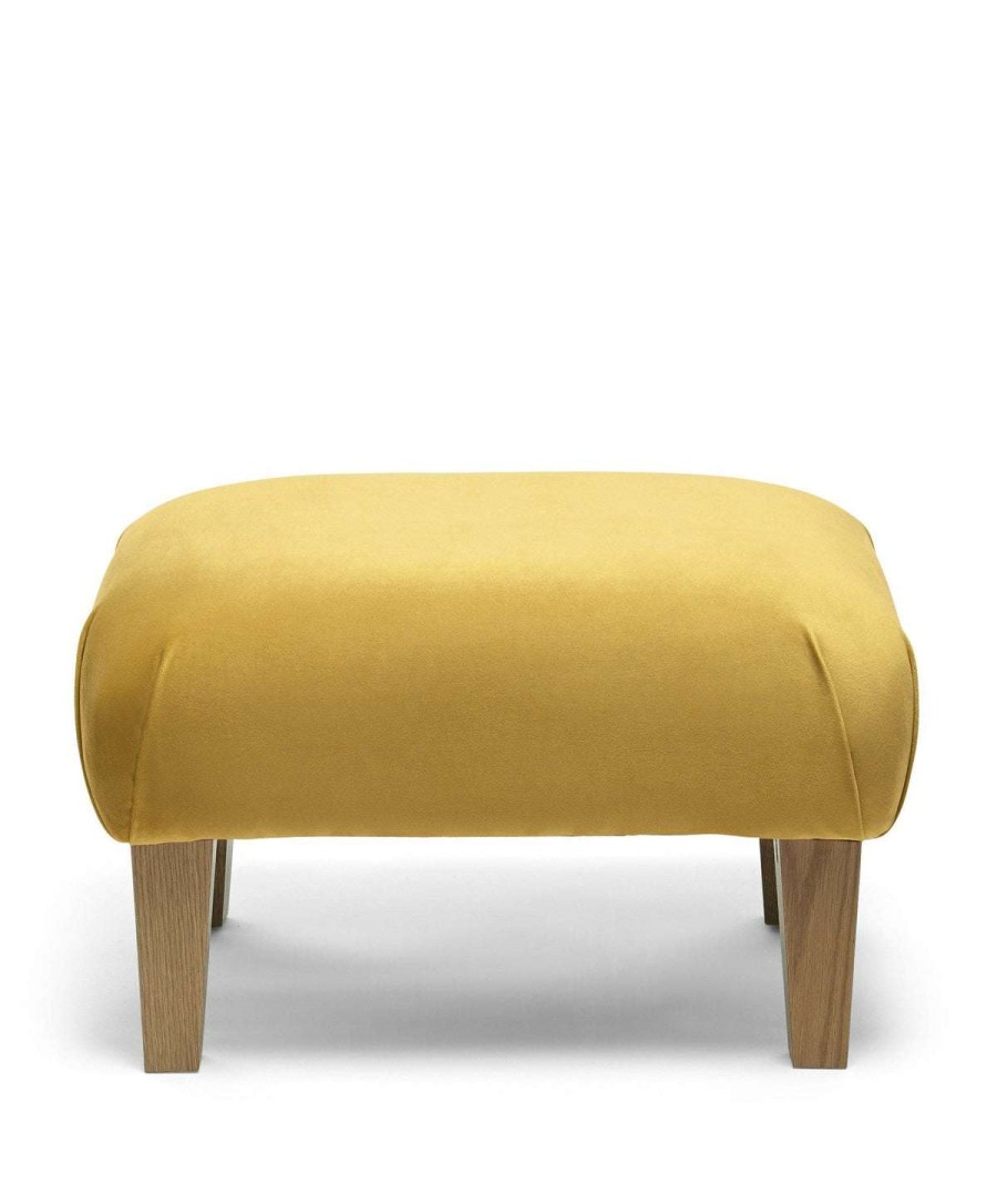 Nursery Furniture * | Nursery Footstool Mustard Velvet Hot Selling