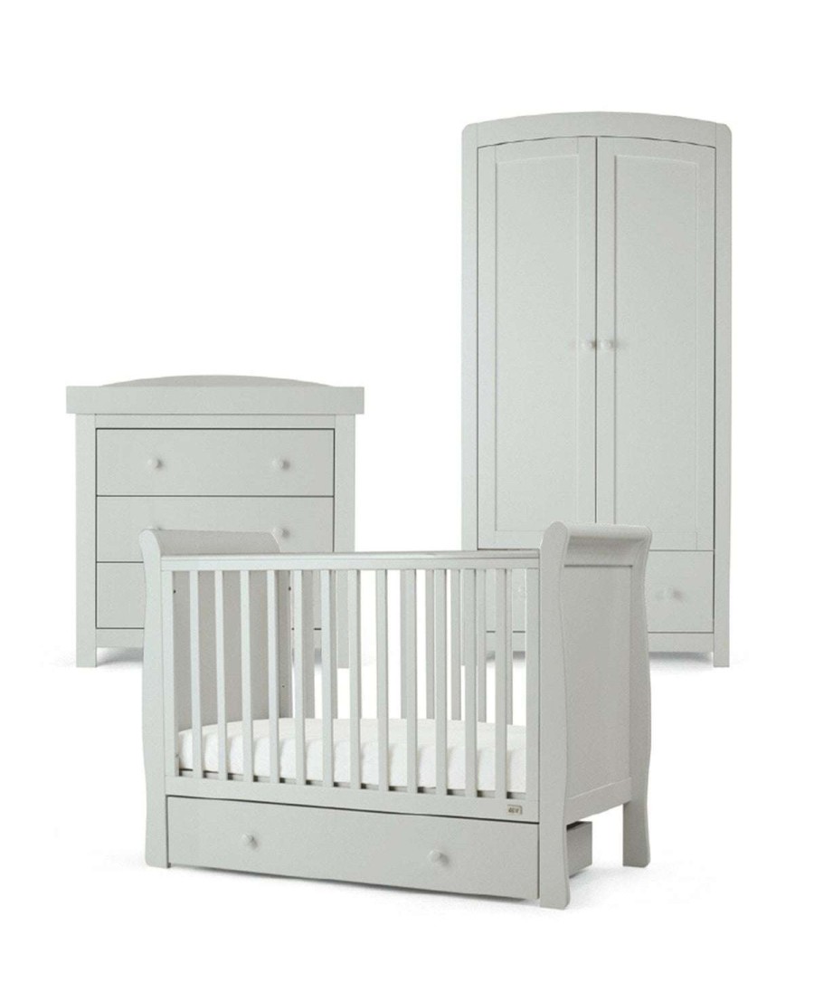 Furniture Collections * | Mia 3 Piece Cot, Dresser Changer And Wardrobe Range Stone Grey Latest