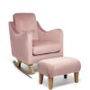 Nursery Furniture * | Bowdon Nursing Chair & Footstool Blush Velvet Wholesale