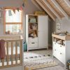 Nursery Furniture * | Harwell 3 Piece Baby Cot Bed Range With Dresser Changer And Wardrobe White Online Sales