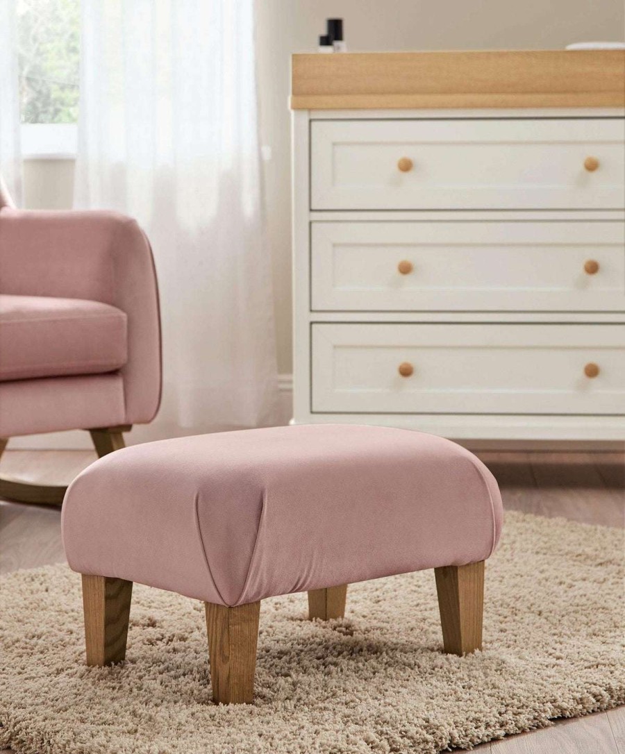 Nursery Furniture * | Nursery Footstool Blush Velvet Latest