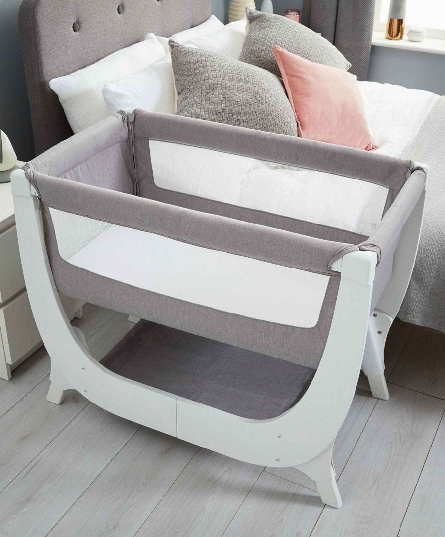 Nursery Furniture * | Shnuggle Air Bedside Crib Dove Grey Latest