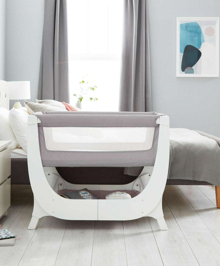 Nursery Furniture * | Shnuggle Air Bedside Crib Dove Grey Latest