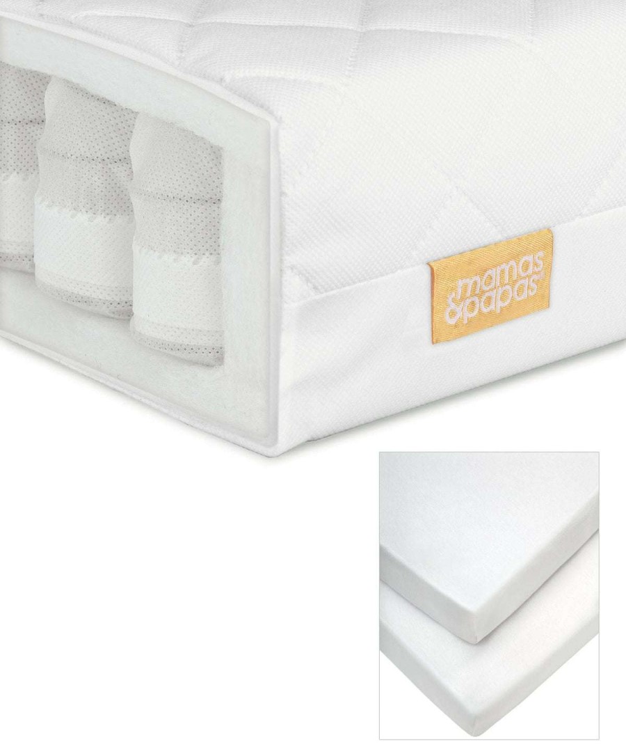 Baby Mattresses * | Essential Pocket Spring Cotbed Mattress & Cotbed Fitted Sheets Bundle Sale Online