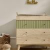 Furniture Collections * | Coxley Nusery Dresser Changer Natural/Olive Green Exquisite Gifts