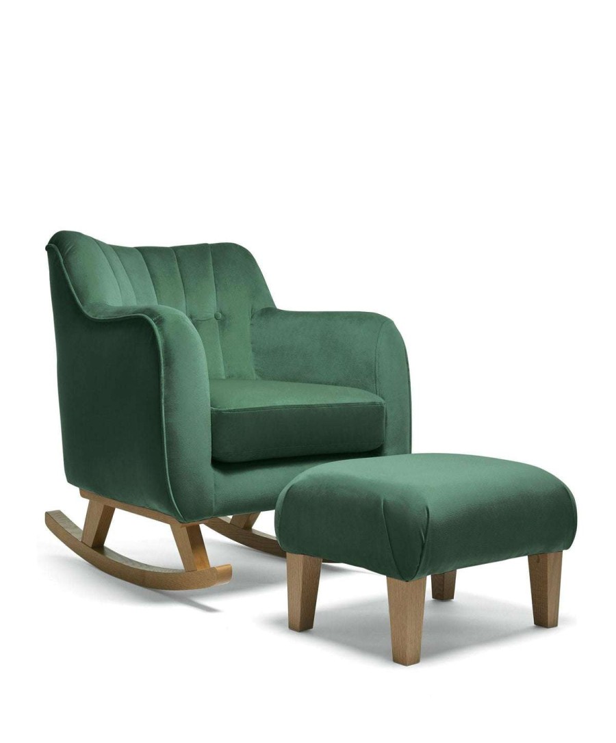 Hilston * | Hilston Nursing Chair & Footstool Emerald Velvet Outlet Sale