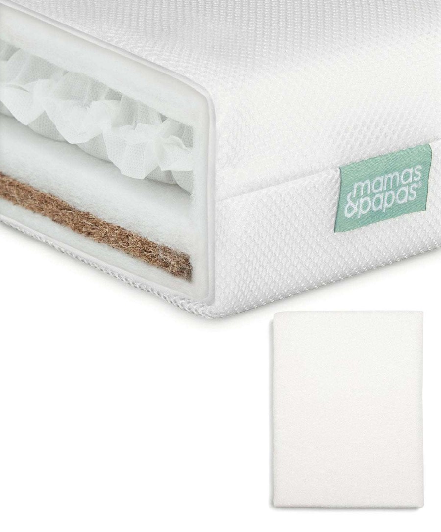 Baby Mattresses * | Premium Dual Core Cotbed Mattress & Anti-Allergy Mattress Protector Bundle Top Sell