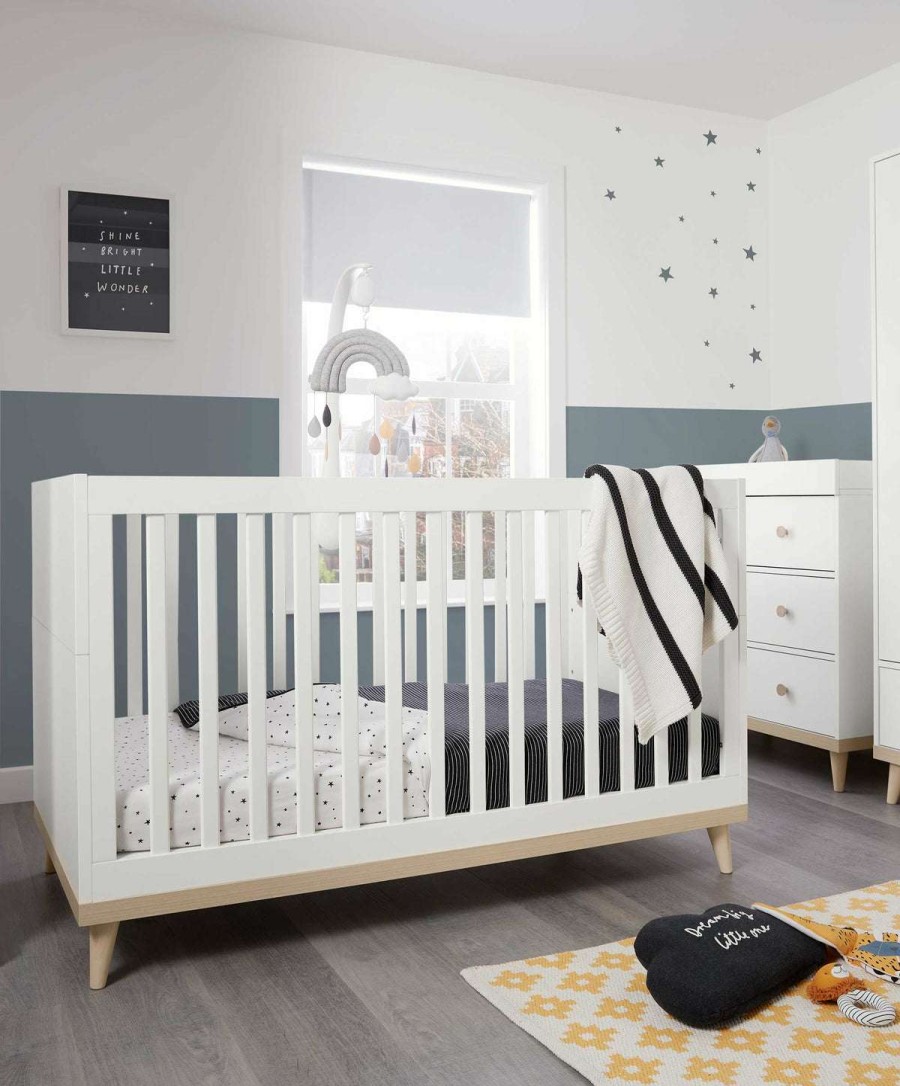 Nursery Furniture * | Beckley Cotbed White/Natural Tendy Style