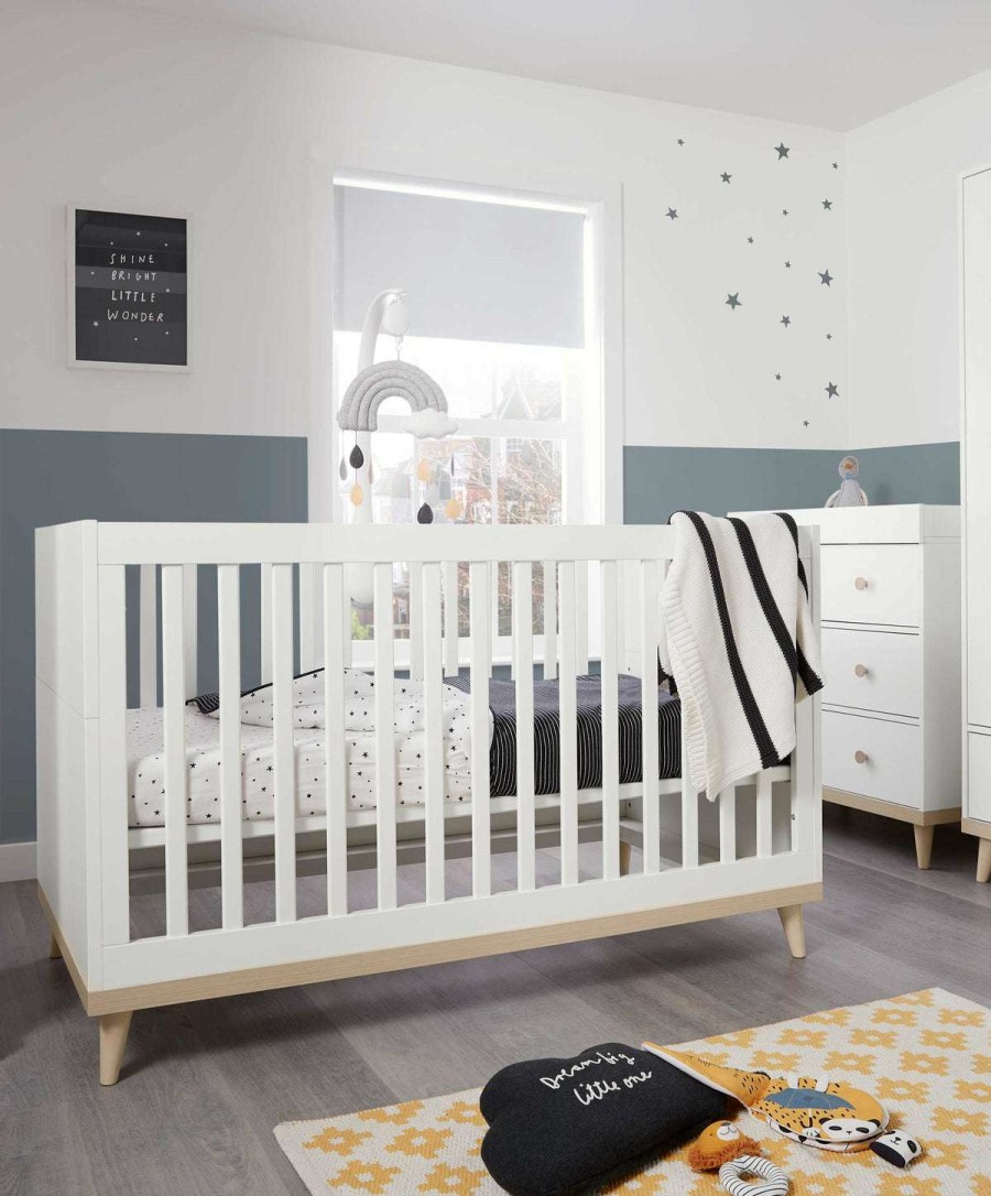 Nursery Furniture * | Beckley Cotbed White/Natural Tendy Style