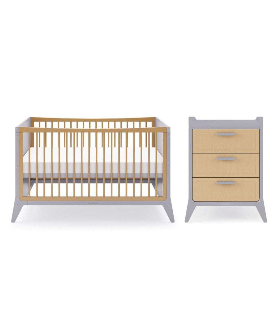 Snuzfino * | Snuzfino Cotbed & Changing Unit Set Dove Wholesale