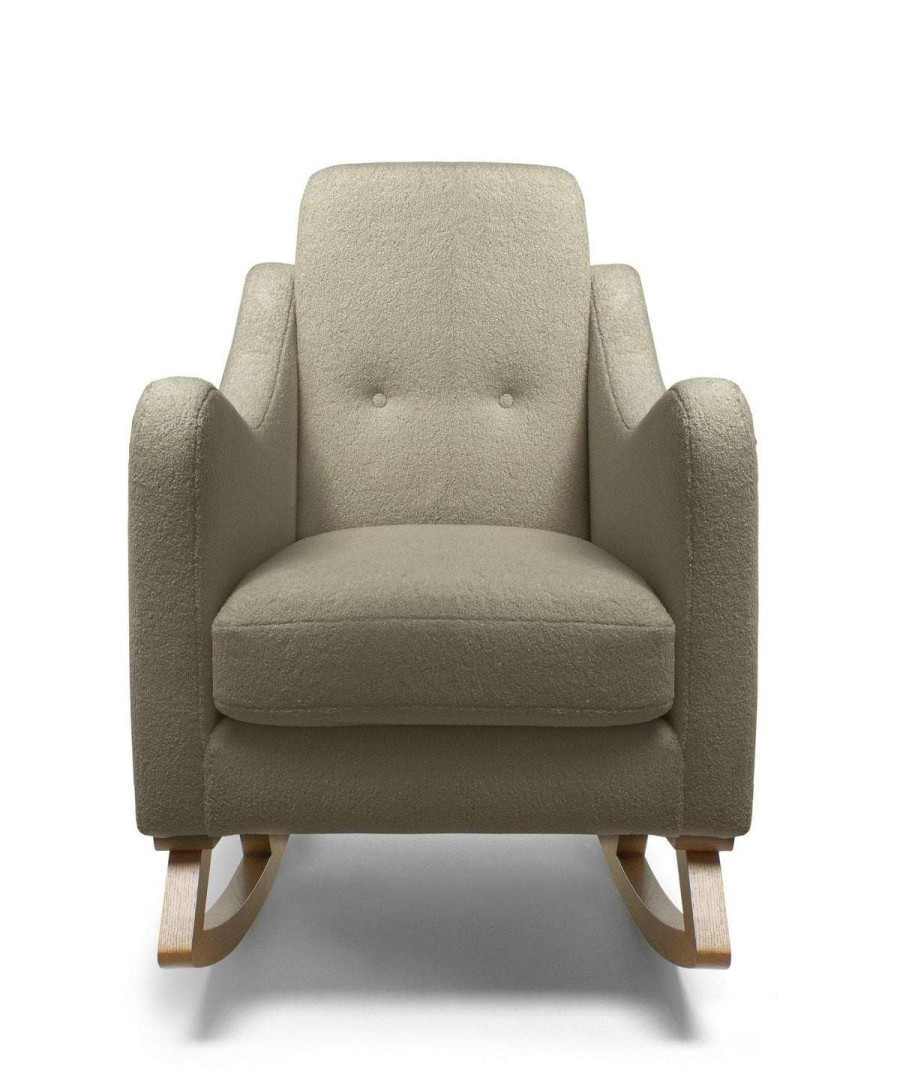 Nursery Furniture * | Bowdon Nursing Chair Grey Boucle & Mid-Oak Latest