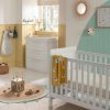 Furniture Collections * | Atlas 2 Piece Cot Bed Set With Dresser Nimbus White Tendy Style