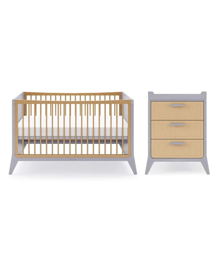 Snuzfino * | Snuzfino Cotbed & Changing Unit Set With Cotbed Toddler Kit Dove Featured