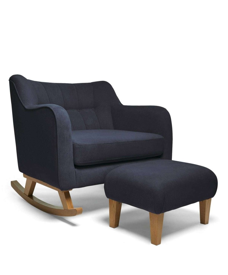 Hilston * | Hilston Nursing Cuddle Chair & Stool Set Navy Sale Online