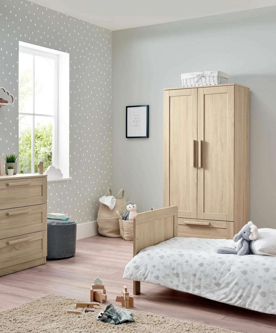 Furniture Collections * | Atlas 3 Piece Cot Bed Range With Dresser And Wardrobe Light Oak Latest