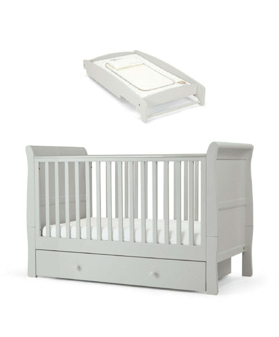 Furniture Collections * | Mia Cotbed Set With Cot Top Changer Stone Grey Sale